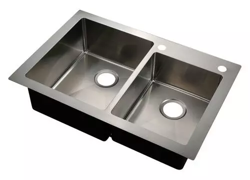 Tuscany® Volk All-in-One Dual Mount 33" Stainless Steel 2-Hole Double Bowl Kitchen Sink 9 Tuscany® Volk All-in-One Dual Mount 33" Stainless Steel 2-Hole Double Bowl Kitchen Sink - Image 9