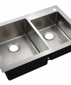 Tuscany® Volk All-in-One Dual Mount 33" Stainless Steel 2-Hole Double Bowl Kitchen Sink 12 Tuscany® Volk All-in-One Dual Mount 33" Stainless Steel 2-Hole Double Bowl Kitchen Sink -Tuscany Shop 6724160 Right