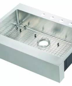 Tuscany® Retrofit Farmhouse/Apron Front 33" Stainless Steel Single Bowl Kitchen Sink