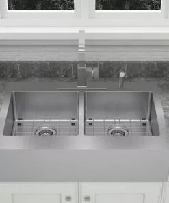 Tuscany® Retrofit Farmhouse/Apron Front 33" Stainless Steel Double Bowl Kitchen Sink 12 Tuscany® Retrofit Farmhouse/Apron Front 33" Stainless Steel Double Bowl Kitchen Sink -Tuscany Shop 6724164 scene 3