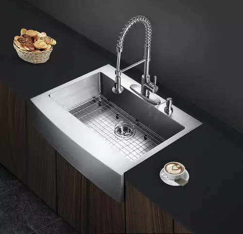 Tuscany® Retrofit Farmhouse/Apron Front 33" Stainless Steel Single Bowl Kitchen Sink 5 Tuscany® Retrofit Farmhouse/Apron Front 33" Stainless Steel Single Bowl Kitchen Sink - Image 5