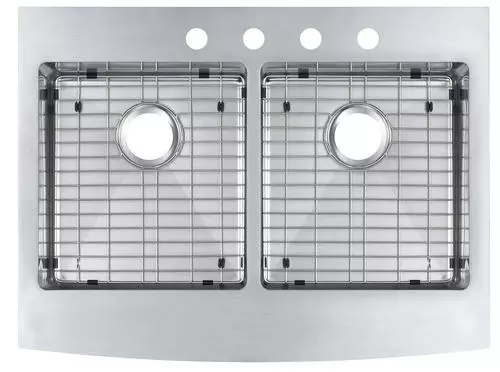 Tuscany® Retrofit Farmhouse/Apron Front 33" Stainless Steel Double Bowl Kitchen Sink 3 Tuscany® Retrofit Farmhouse/Apron Front 33" Stainless Steel Double Bowl Kitchen Sink - Image 3