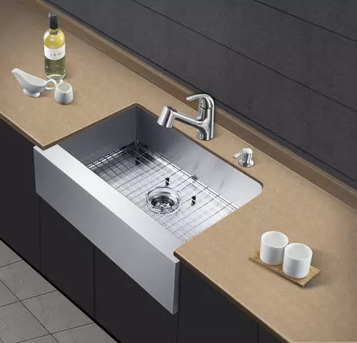 Tuscany® Farmhouse/Apron Front 31" Stainless Steel Single Bowl Kitchen Sink 3 Tuscany® Farmhouse/Apron Front 31" Stainless Steel Single Bowl Kitchen Sink - Image 3