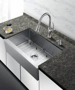 Tuscany® Farmhouse/Apron Front 33" Stainless Steel Single Bowl Kitchen Sink 5 Tuscany® Farmhouse/Apron Front 33" Stainless Steel Single Bowl Kitchen Sink -Tuscany Shop 6724173 scene 01