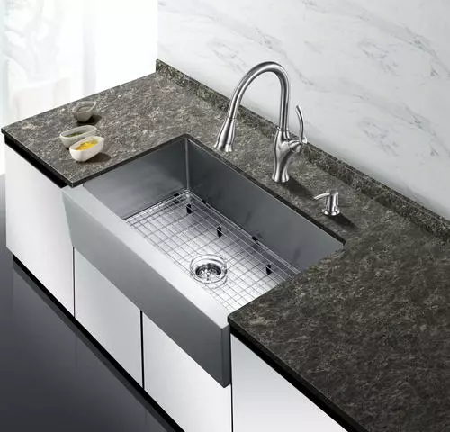 Tuscany® Farmhouse/Apron Front 33" Stainless Steel Single Bowl Kitchen Sink 3 Tuscany® Farmhouse/Apron Front 33" Stainless Steel Single Bowl Kitchen Sink - Image 3