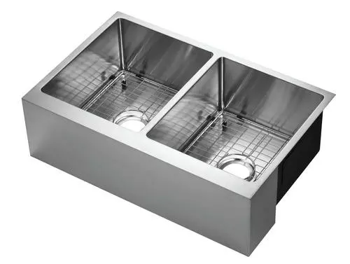 Tuscany® Farmhouse/Apron Front 33" Stainless Steel Double Bowl Kitchen Sink 1 Tuscany® Farmhouse/Apron Front 33" Stainless Steel Double Bowl Kitchen Sink