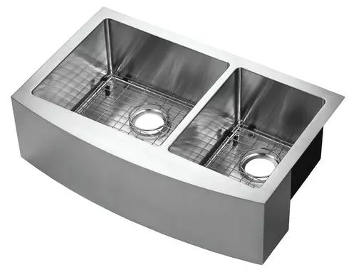 Tuscany® Farmhouse/Apron Front 30" Stainless Steel Offset Double Bowl Kitchen Sink 1 Tuscany® Farmhouse/Apron Front 30" Stainless Steel Offset Double Bowl Kitchen Sink