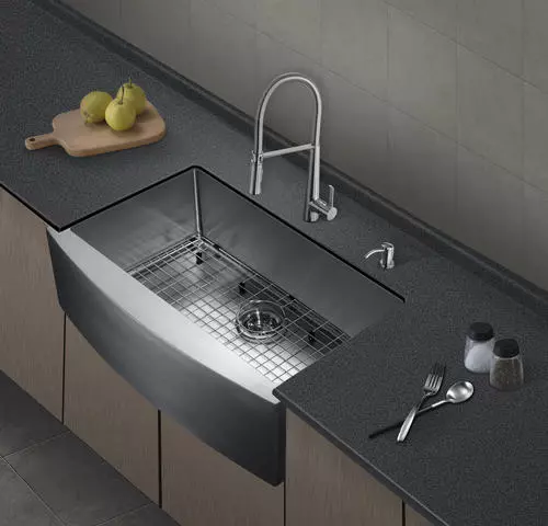 Tuscany® Farmhouse/Apron Sink 33" Stainless Steel Single Bowl Kitchen Sink 3 Tuscany® Farmhouse/Apron Sink 33" Stainless Steel Single Bowl Kitchen Sink - Image 3