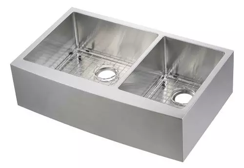 Tuscany® Farmhouse/Apron Front 36" Stainless Steel Offset Double Bowl Kitchen Sink 1 Tuscany® Farmhouse/Apron Front 36" Stainless Steel Offset Double Bowl Kitchen Sink
