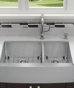 Tuscany® Farmhouse/Apron Front 36" Stainless Steel Offset Double Bowl Kitchen Sink 10 Tuscany® Farmhouse/Apron Front 36" Stainless Steel Offset Double Bowl Kitchen Sink -Tuscany Shop 6724184 Scene 3