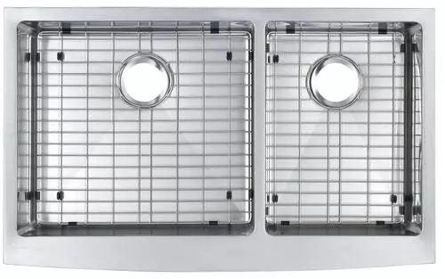 Tuscany® Farmhouse/Apron Front 36" Stainless Steel Offset Double Bowl Kitchen Sink 2 Tuscany® Farmhouse/Apron Front 36" Stainless Steel Offset Double Bowl Kitchen Sink - Image 2