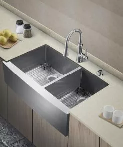 Tuscany® Farmhouse/Apron Front 36" Stainless Steel Offset Double Bowl Kitchen Sink 8 Tuscany® Farmhouse/Apron Front 36" Stainless Steel Offset Double Bowl Kitchen Sink -Tuscany Shop 6724184 scene 01