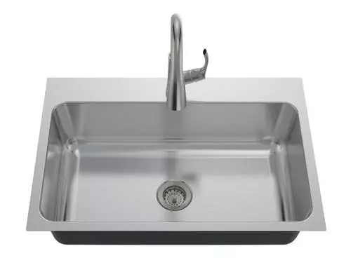 Tuscany® Northville All-in-One Dual Mount 33" Stainless Steel 1-Hole Single Bowl Kitchen Sink 4 Tuscany® Northville All-in-One Dual Mount 33" Stainless Steel 1-Hole Single Bowl Kitchen Sink - Image 4
