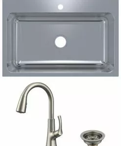 Tuscany® Northville All-in-One Dual Mount 33" Stainless Steel 1-Hole Single Bowl Kitchen Sink 23 Tuscany® Northville All-in-One Dual Mount 33" Stainless Steel 1-Hole Single Bowl Kitchen Sink -Tuscany Shop 6724323 DM GP