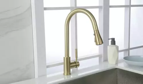 Tuscany® Viola® One-Handle Matte Gold Kitchen Faucet 8 Tuscany® Viola® One-Handle Matte Gold Kitchen Faucet - Image 8