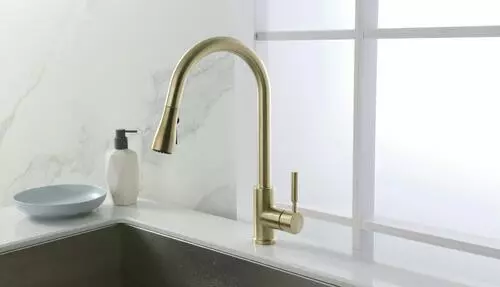 Tuscany® Viola® One-Handle Matte Gold Kitchen Faucet 9 Tuscany® Viola® One-Handle Matte Gold Kitchen Faucet - Image 9