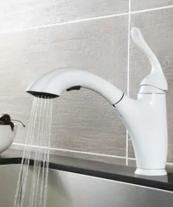 Tuscany® Brooksville™ One-Handle Pull-Out White Kitchen Faucet 9 Tuscany® Brooksville™ One-Handle Pull-Out White Kitchen Faucet -Tuscany Shop 6736049 Scene 01