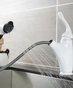 Tuscany® Brooksville™ One-Handle Pull-Out White Kitchen Faucet 10 Tuscany® Brooksville™ One-Handle Pull-Out White Kitchen Faucet -Tuscany Shop 6736049 Scene 02