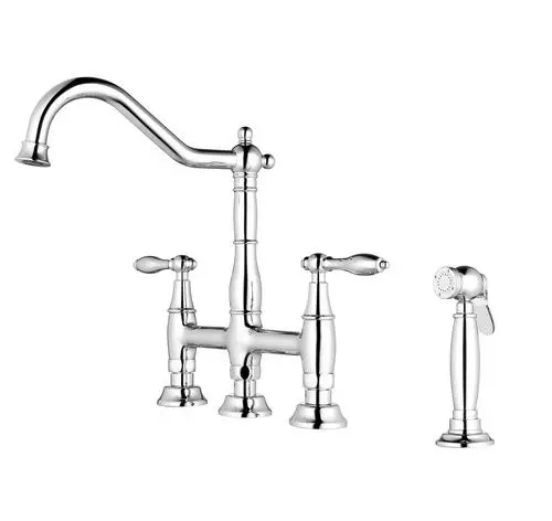 Tuscany® Jamesina™ Two-Handle Polished Chrome Bridge Kitchen Faucet 6 Tuscany® Jamesina™ Two-Handle Polished Chrome Bridge Kitchen Faucet - Image 6