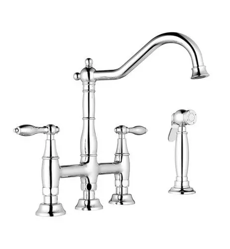 Tuscany® Jamesina™ Two-Handle Polished Chrome Bridge Kitchen Faucet 1 Tuscany® Jamesina™ Two-Handle Polished Chrome Bridge Kitchen Faucet
