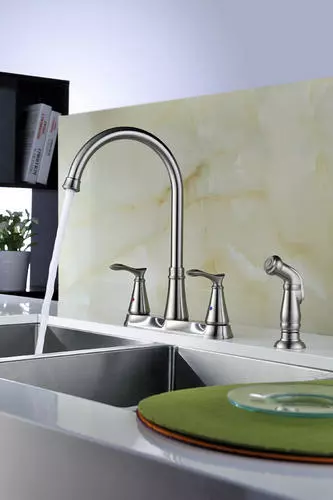 Tuscany® Marianna™ Two-Handle Stainless Kitchen Faucet 4 Tuscany® Marianna™ Two-Handle Stainless Kitchen Faucet - Image 4
