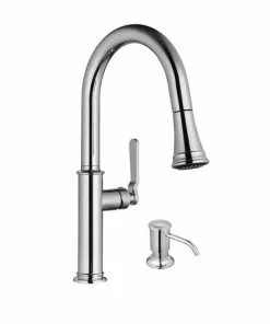 Tuscany® Vacaville One-Handle Pull-Down Polished Chrome Kitchen Faucet 15 Tuscany® Vacaville One-Handle Pull-Down Polished Chrome Kitchen Faucet -Tuscany Shop 6736229 Left