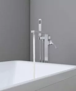 Tuscany® Morey One-Handle Floor-Mount Polished Chrome Freestanding Bathtub Faucet With Handheld Shower -Tuscany Shop 6736243 IU RS 45