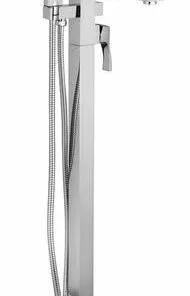 Tuscany® Morey One-Handle Floor-Mount Polished Chrome Freestanding Bathtub Faucet With Handheld Shower