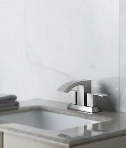Tuscany® Abbeville Two-Handle 4" Centerset Brushed Nickel Bathroom Faucet -Tuscany Shop 6736285 Scene 2