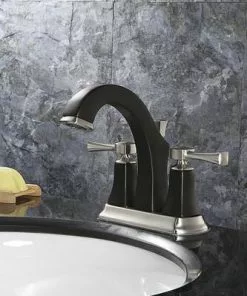 Tuscany® Audrey Two-Handle 4" Centerset Chocolate Bronze/Brushed Nickel Bathroom Faucet -Tuscany Shop 6737064 SC RS 45