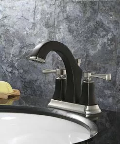 Tuscany® Audrey Two-Handle 4" Centerset Chocolate Bronze/Brushed Nickel Bathroom Faucet -Tuscany Shop 6737064 Scene 01