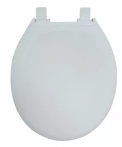Tuscany® Round White Plastic Slow-Close Toilet Seat