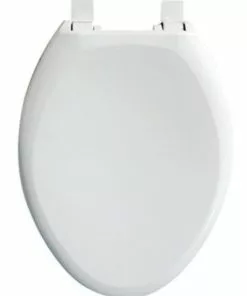 Tuscany® Elongated White Plastic Slow-Close Toilet Seat