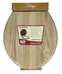 Tuscany® Round Natural Oak Wood Slow-Close Toilet Seat -Tuscany Shop 6766602Packed