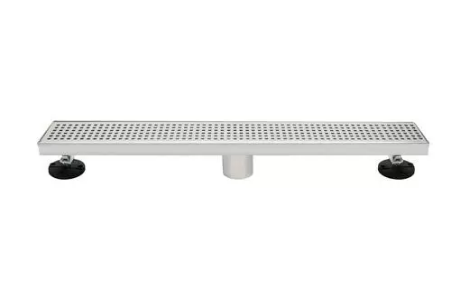 Tuscany® 24" Chrome Square Pattern Designer Linear Drain 1 Tuscany® 24" Chrome Square Pattern Designer Linear Drain