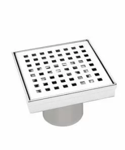 Tuscany® 4" Chrome Square Pattern Grid Designer Square Drain