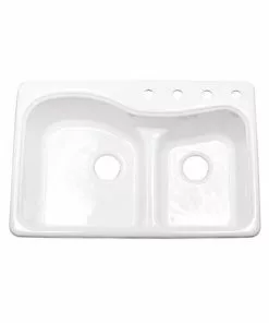 Tuscany Windansea Drop-In 33" White Cast Iron 4-Hole Double Bowl Kitchen Sink 9 Tuscany Windansea Drop-In 33" White Cast Iron 4-Hole Double Bowl Kitchen Sink -Tuscany Shop 775 4t 1500