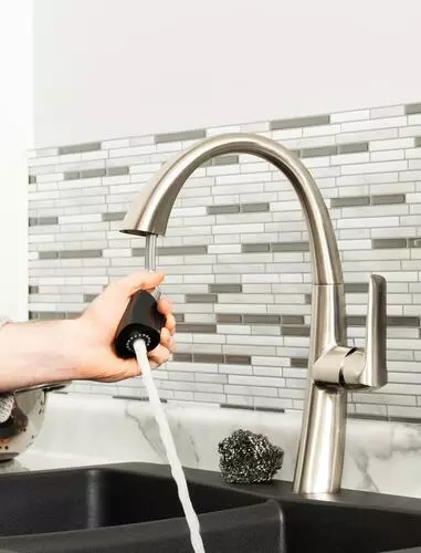 Tuscany® Bourn One-Handle Pull-Down Stainless Steel Kitchen Faucet 4 Tuscany® Bourn One-Handle Pull-Down Stainless Steel Kitchen Faucet - Image 4