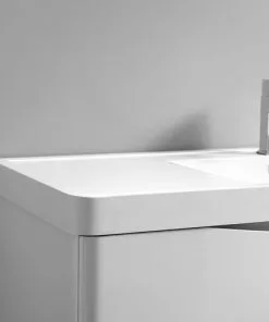 Fresca Tuscany 31.5"W X 19"D Glossy White Wall Hung Vanity And White Acrylic Top With Integrated Rectangular Bowl And Medicine Cabinet -Tuscany Shop FVN9032WH 6