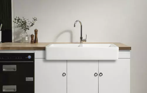 Tuscany® Farmhouse/Apron Front White Ceramic Double Bowl Kitchen Sink 4 Tuscany® Farmhouse/Apron Front White Ceramic Double Bowl Kitchen Sink - Image 4