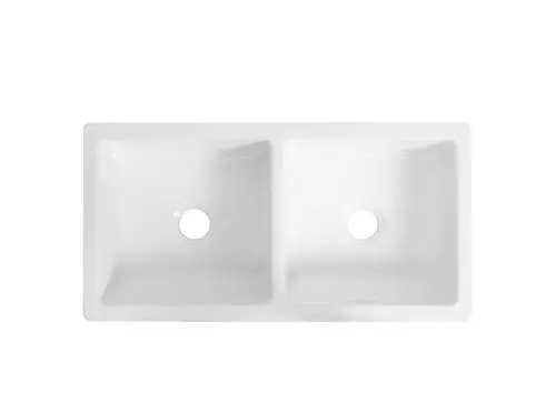 Tuscany® Farmhouse/Apron Front White Ceramic Double Bowl Kitchen Sink 2 Tuscany® Farmhouse/Apron Front White Ceramic Double Bowl Kitchen Sink - Image 2