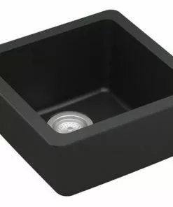 Tuscany Undermount 17" Black Quartz Composite Single Bowl Kitchen Sink 7 Tuscany Undermount 17" Black Quartz Composite Single Bowl Kitchen Sink -Tuscany Shop updated 17178 1000 BLK 4