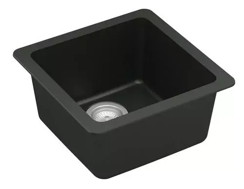 Tuscany Undermount 17" Black Quartz Composite Single Bowl Kitchen Sink 4 Tuscany Undermount 17" Black Quartz Composite Single Bowl Kitchen Sink - Image 4